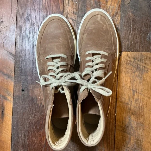 Nisolo Everyday Mid Top Men’s Sneakers Tobacco Brown Leather Size 9.5 - Picture 7 of 12